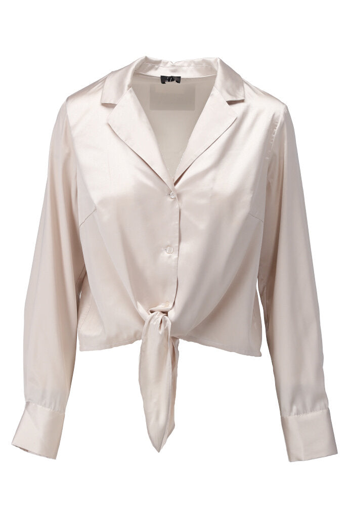 K-design - Blouse in satijn look met knoop - What Els!