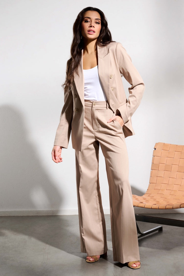 K-design - Blazer met dubbele rij knopen en gouden streepje (Y652) - What Els!