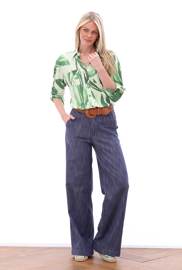 K-design - Oversized blouse met print, knopen en zakjes (A311P941) - What Els!