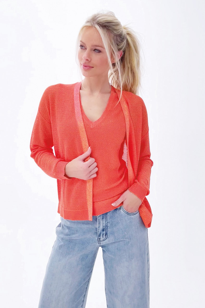 K-design - Gilet met lurex (Y813) - What Els!