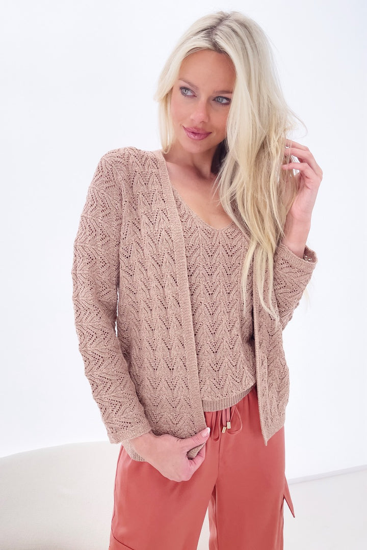 K-design - Gilet met lurex (Y816) - What Els!