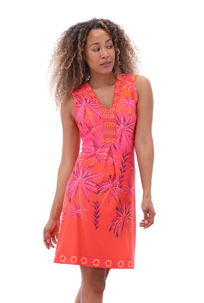 K-design - Mouwloze jurk met print (C403)