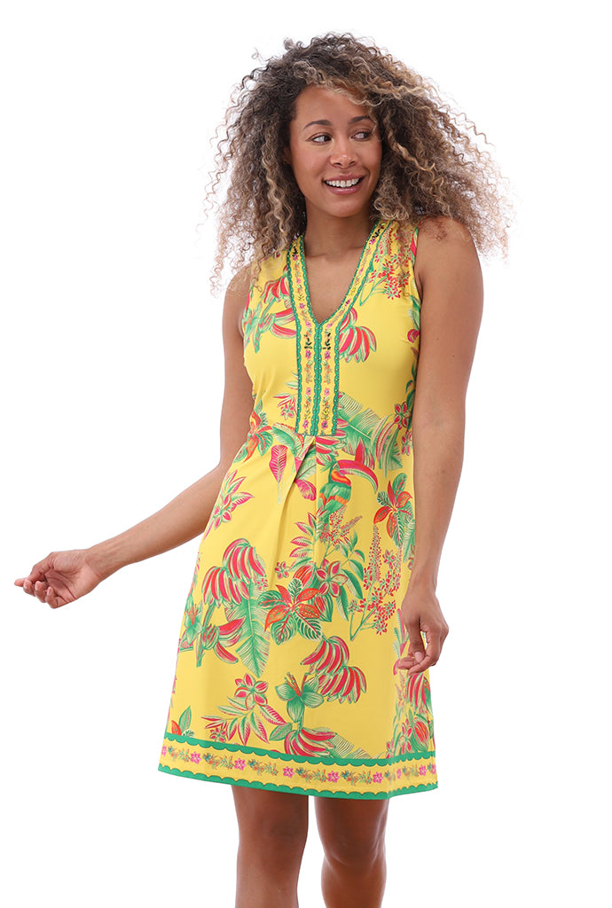 K-design - Mouwloze jurk met print (C400)