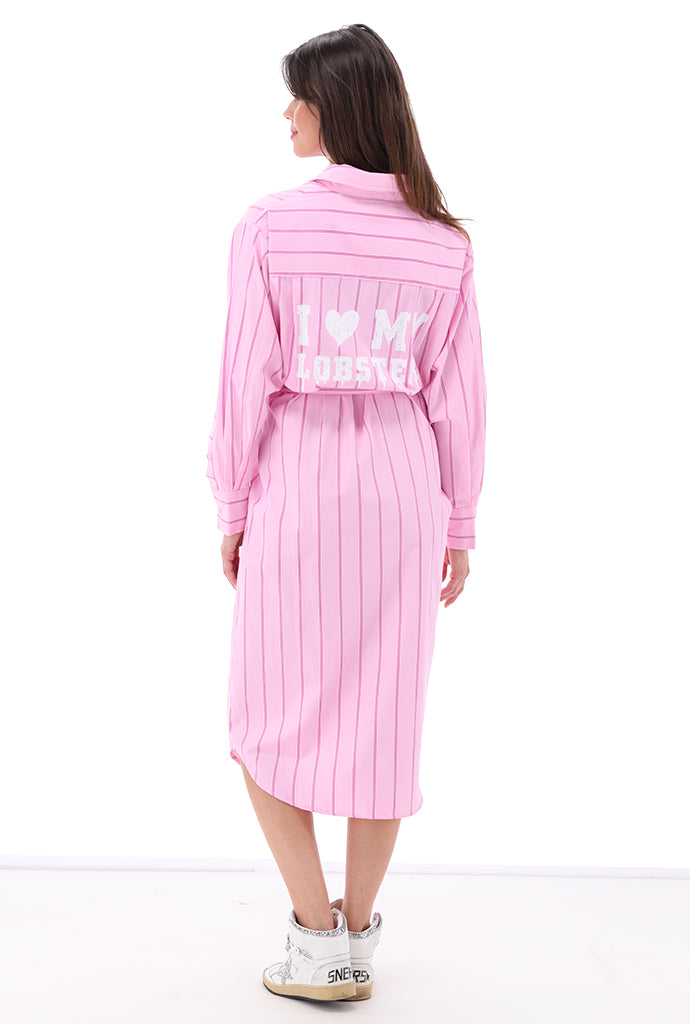 You're my lobster - Maxi jurk met strepen 'I love my lobster' (C956L)