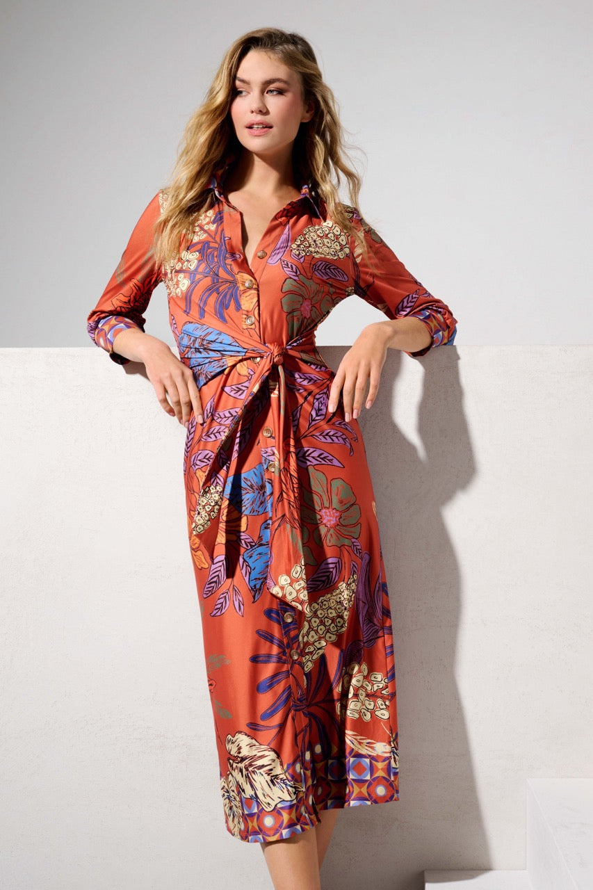K-design - Maxi dress met print en vaste riem (Y106) - What Els!