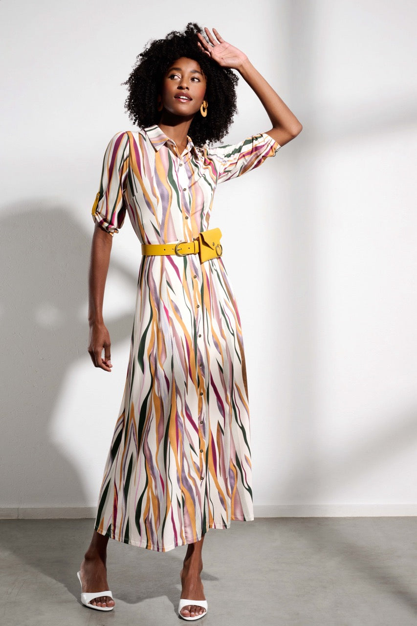 K-design - Maxi dress met print en bijpassende riem met tasje (Y220) - What Els!