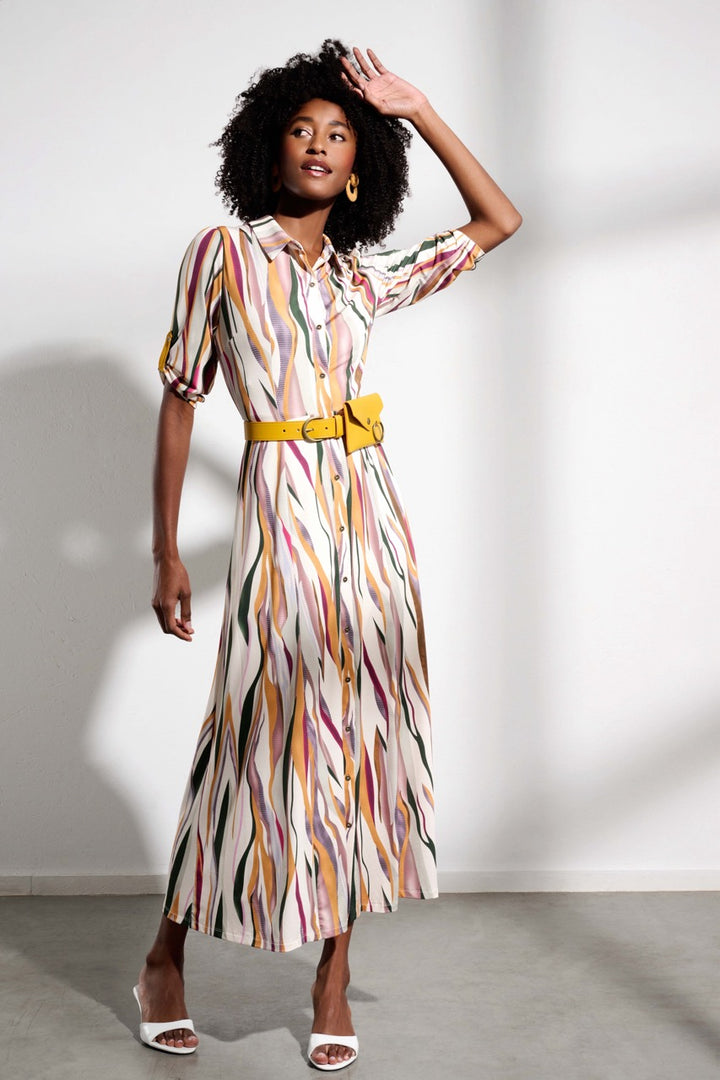 K-design - Maxi dress met print en bijpassende riem met tasje (Y220) - What Els!