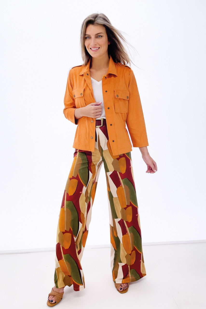 K-design - Broek met print en bijpassende riem (Y333) - What Els!