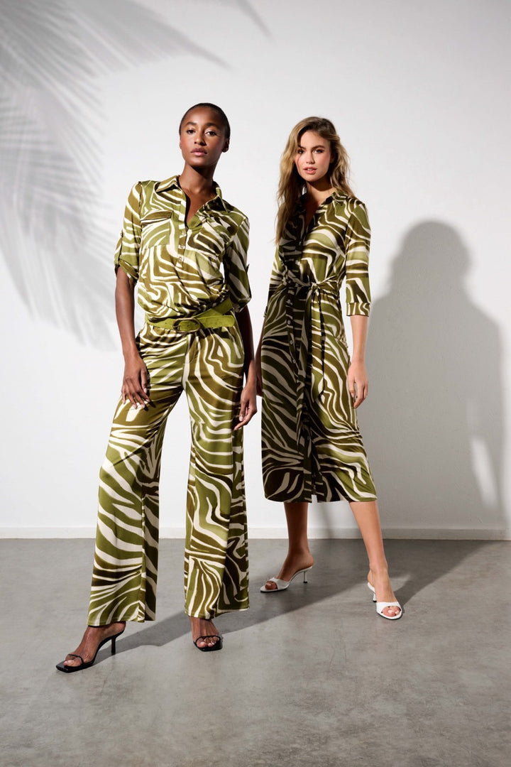 K-design - Jumpsuit met print, 2/3 mouwen en bijpassende riem (Y300) - What Els!