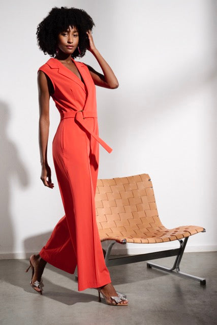 K-design - Crossover jumpsuit met stoffen riem (Y656) - What Els!