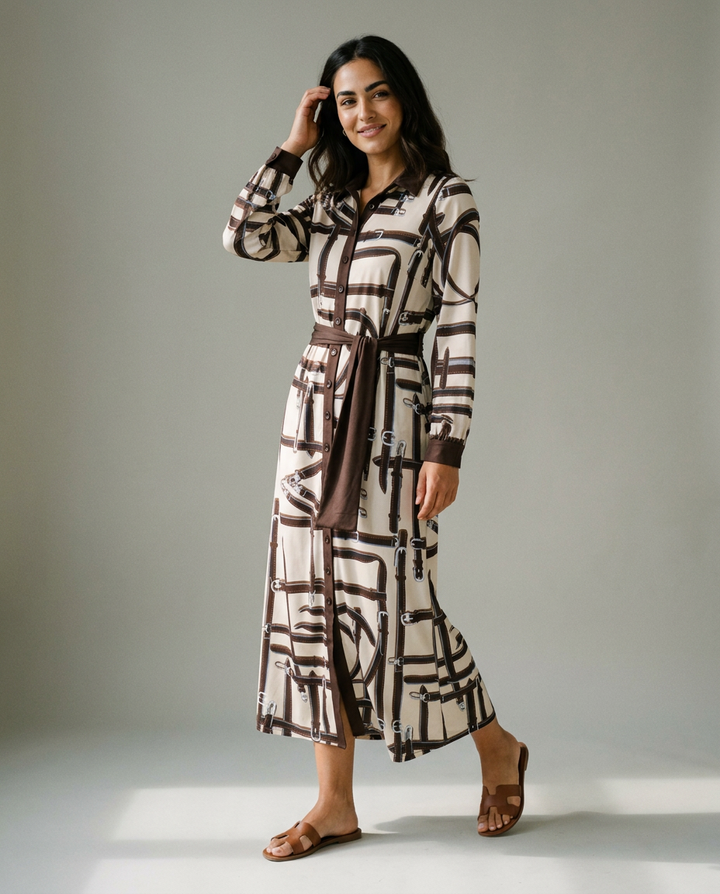 K-design — Maxi hemdjurk met print studio P146