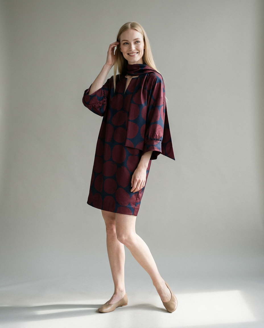 K-design — Jurk met sjaaltje & print studio P150
