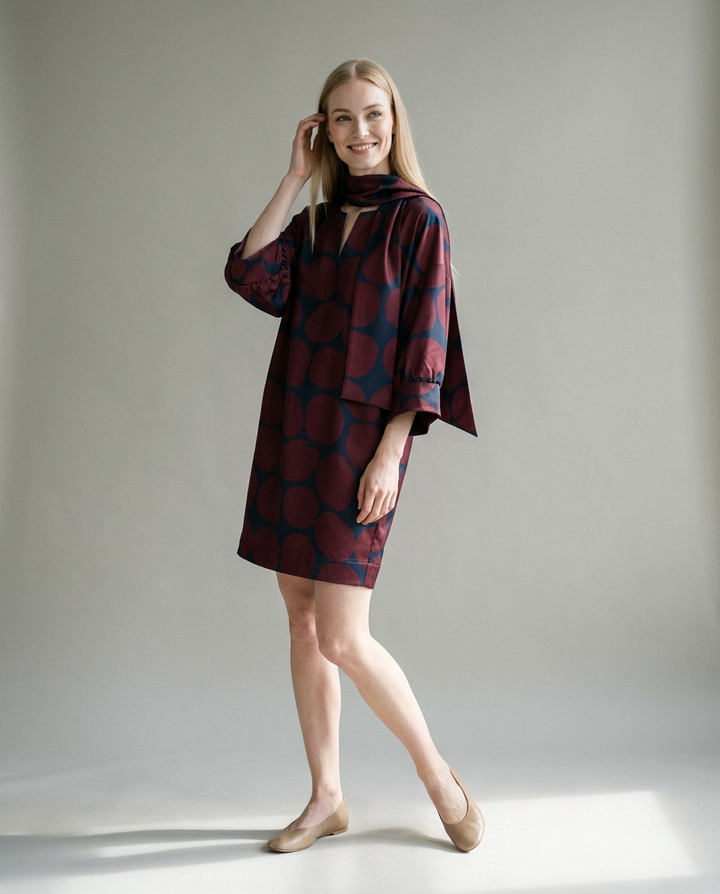 K-design — Jurk met sjaaltje & print studio P150