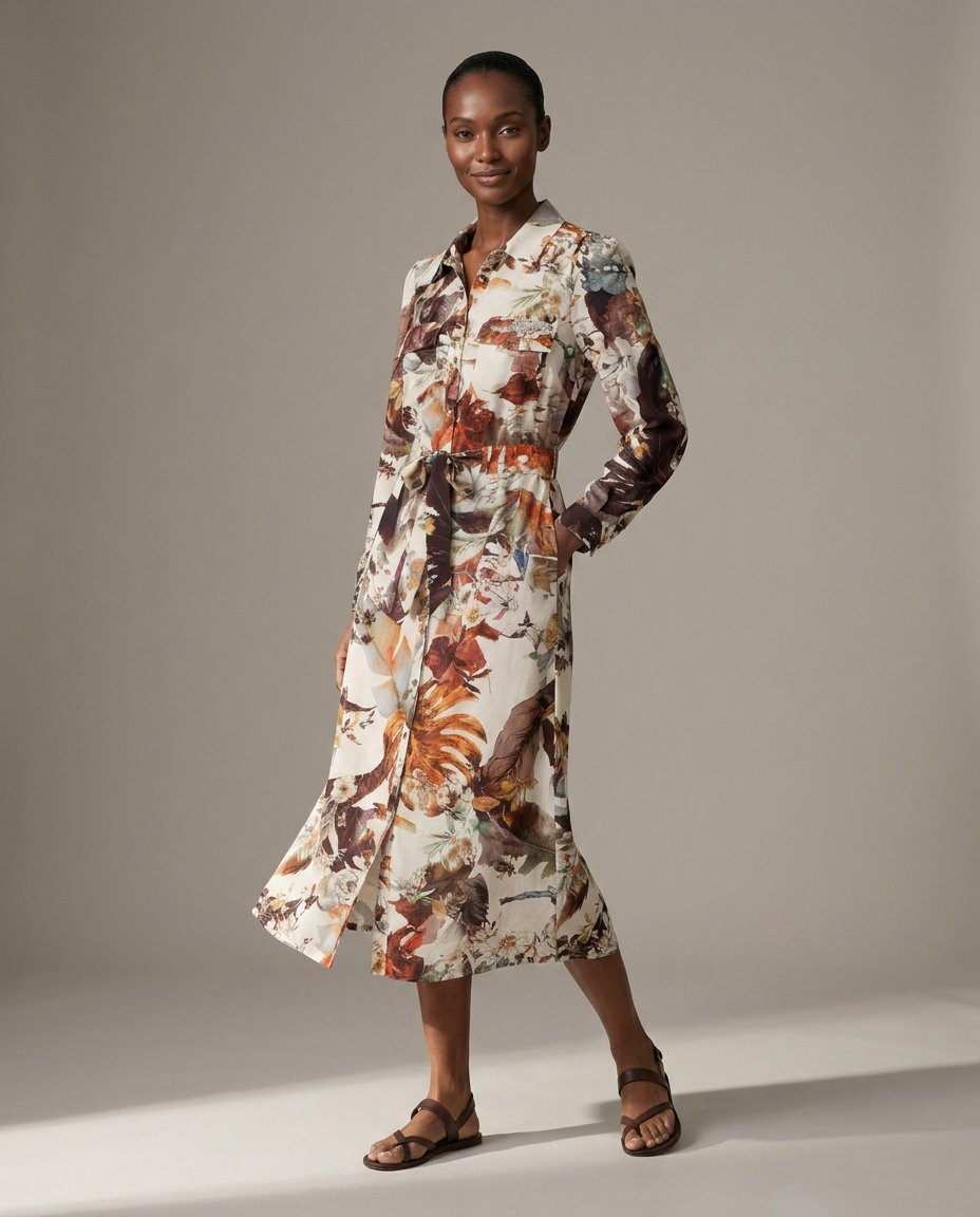 K-design — Midi jurk met taille lint studio