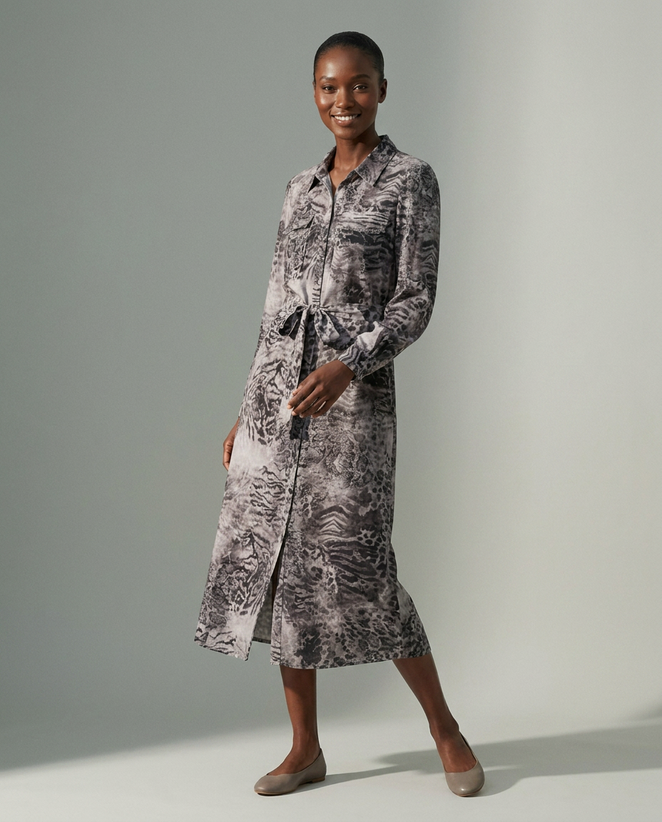 K-design — Midi jurk met taille lint studio