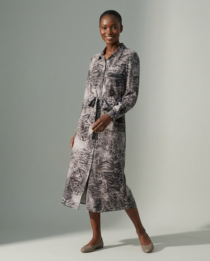 K-design — Midi jurk met taille lint studio