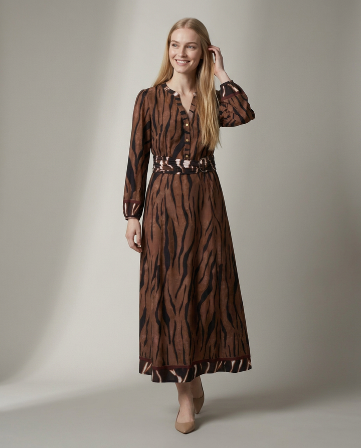 K-design — Maxi jurk met dierenprint studio