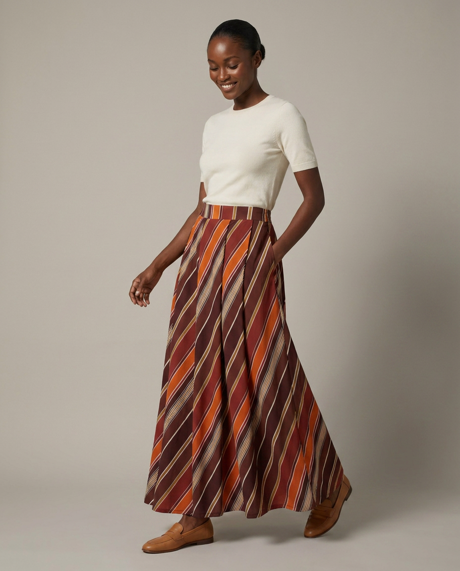 K-design — Maxi rok met strepen studio