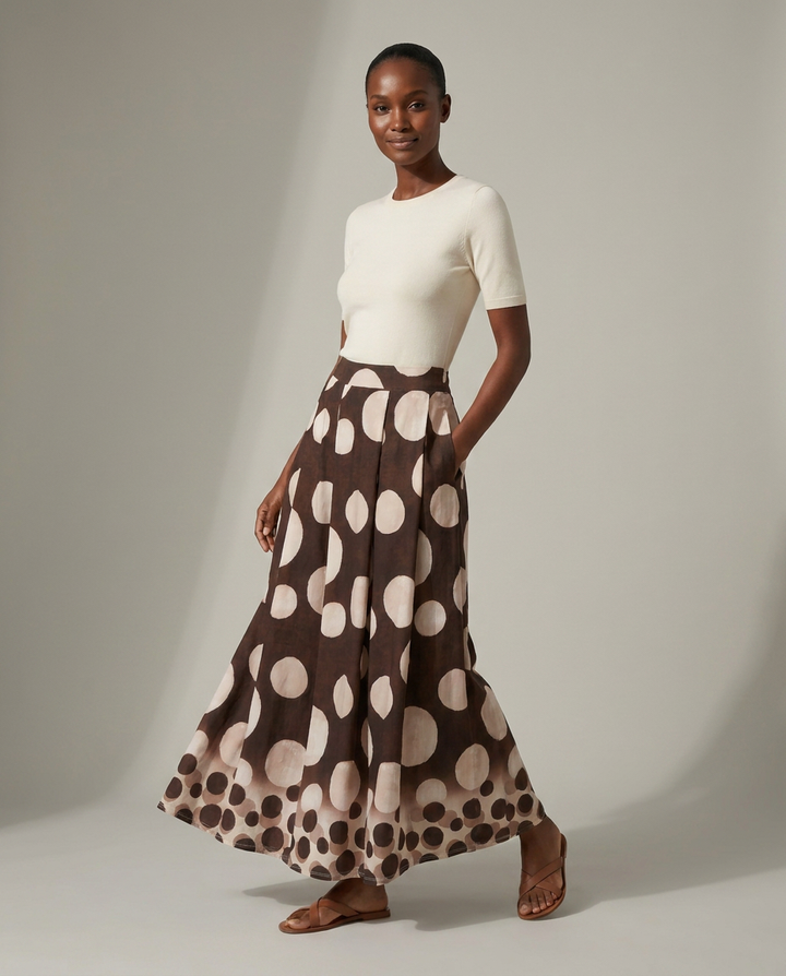 K-design — Maxi rok met bolletjesprint studio
