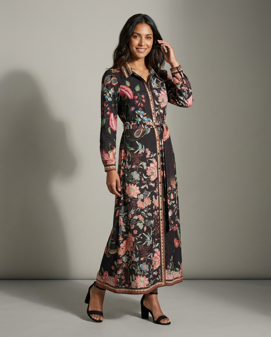 K-design — Maxi jurk met bloemenprint (P177/P178) studio
