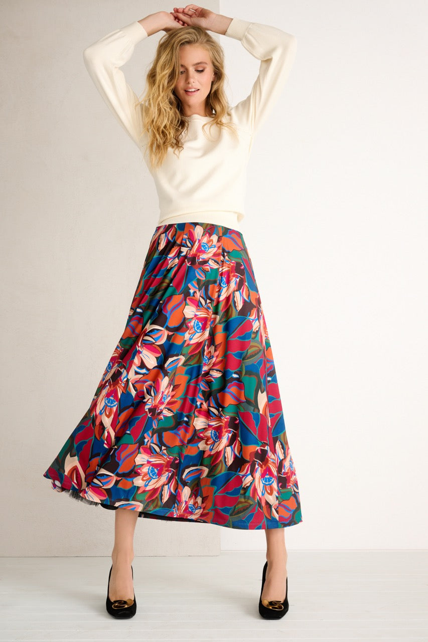 K-design - Rok met bloemenprint (X216) - What Els!