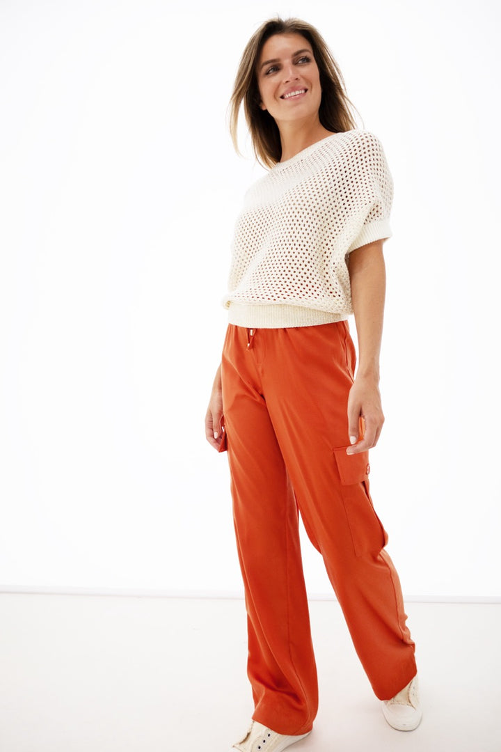 K-design - Satijnen cargo broek met zakken (Y750) - What Els!