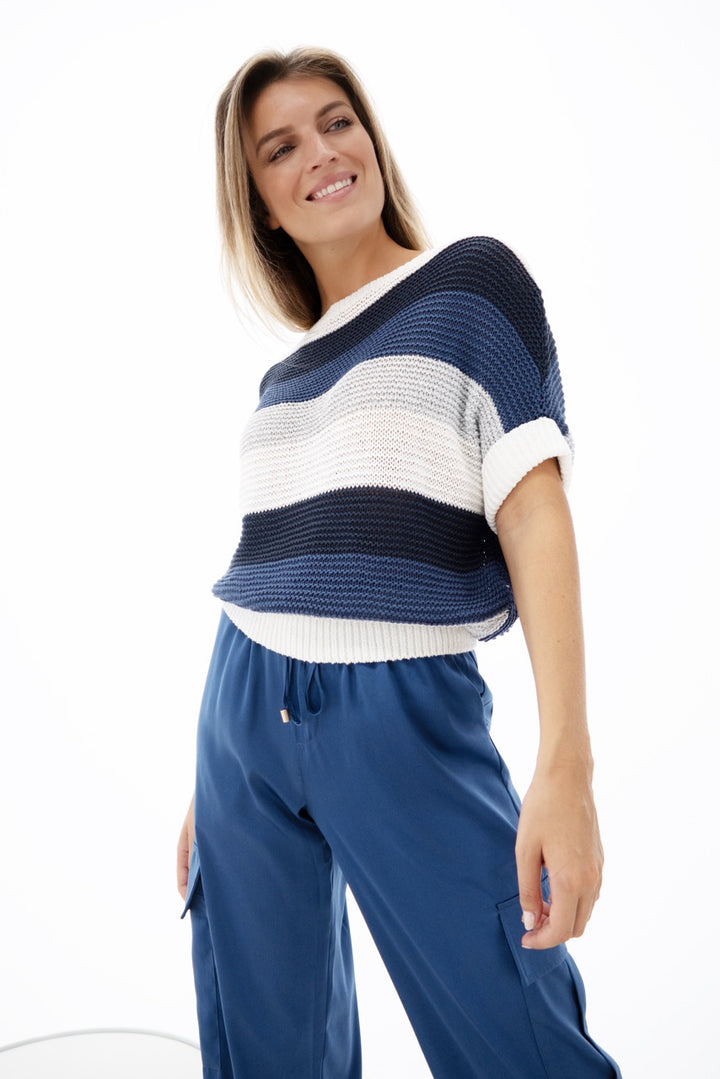K-design - Gestreepte pull met dolman mouwen (Y820) - What Els!