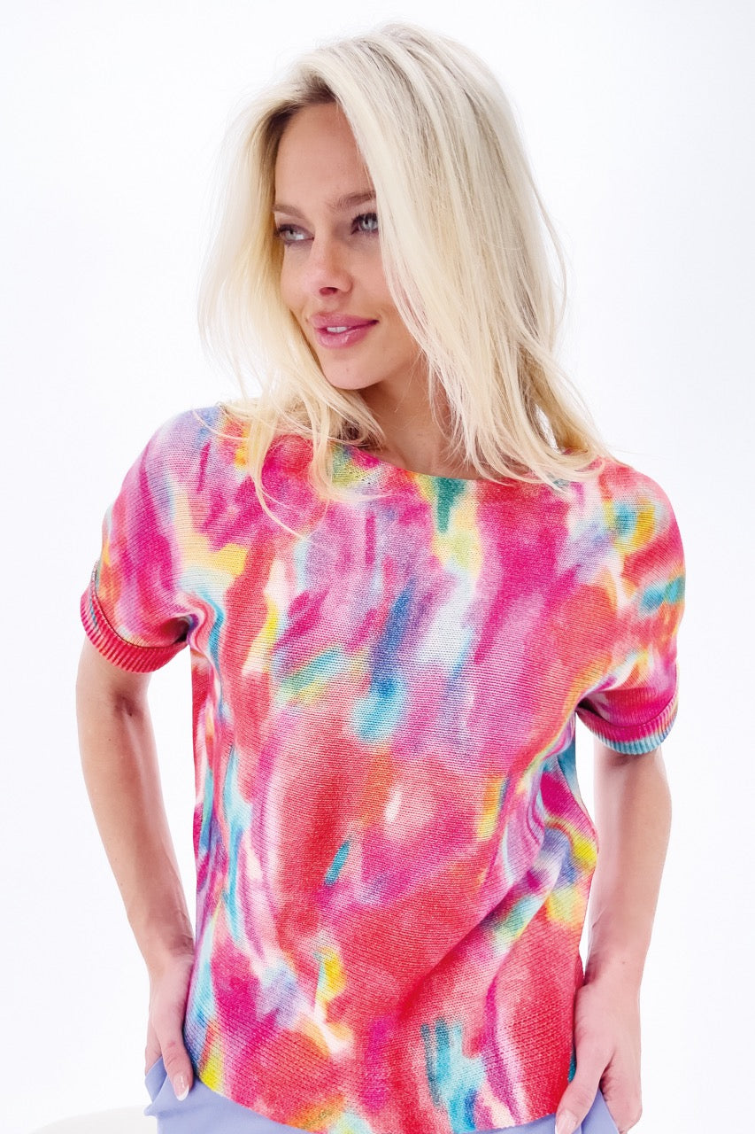 K-design - Pull met meerdere kleuren en dolman mouwen (Y850) - What Els!