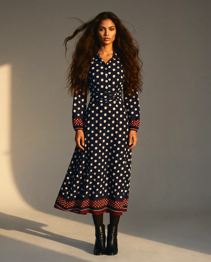 You're My Lobster — Maxi jurk met bolletjesprint studio Marine stippenprint