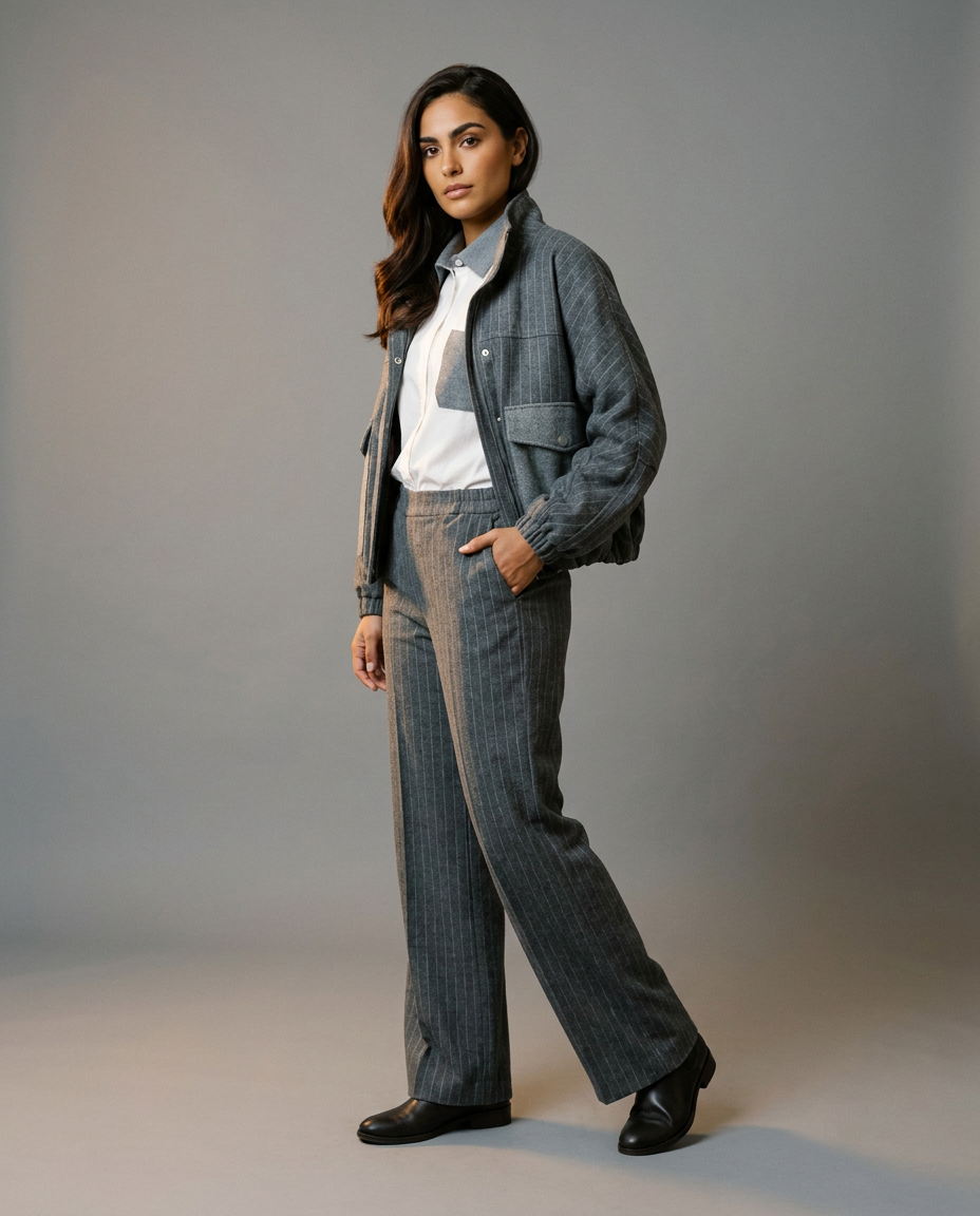 You're My Lobster — Broek met krijtstreep studio look Grey