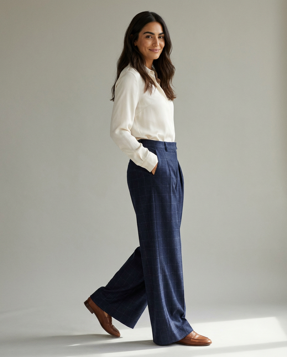 You're My Lobster — Broek met krijtstreep & plooien studio Dark Blue
