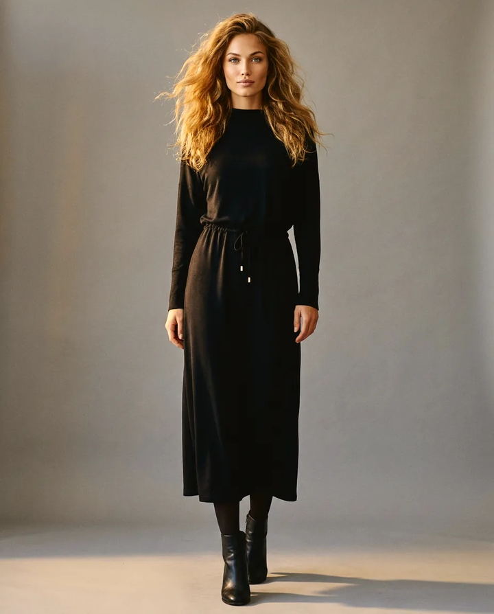 You're My Lobster — Soft touch maxi jurk studio Black