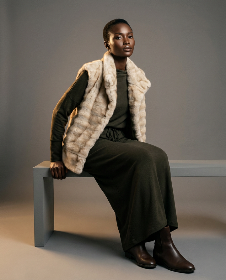 You're My Lobster — Soft touch maxi jurk studio look Dark Olive