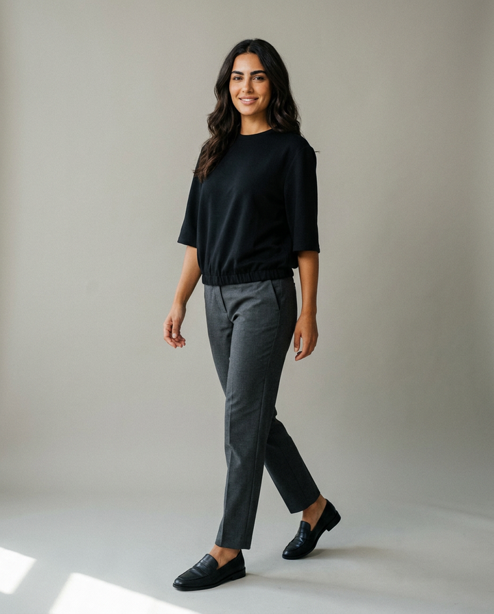You're My Lobster — Soft touch top met ronde hals studio Black