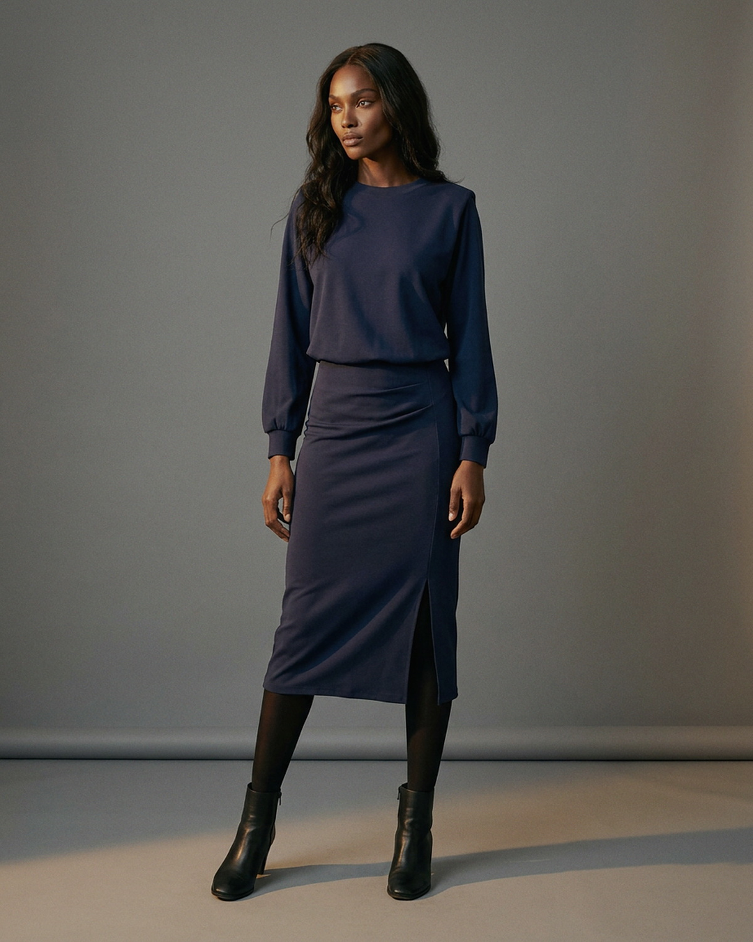 You're My Lobster — Maxi jurk met split studio Navy Blazer