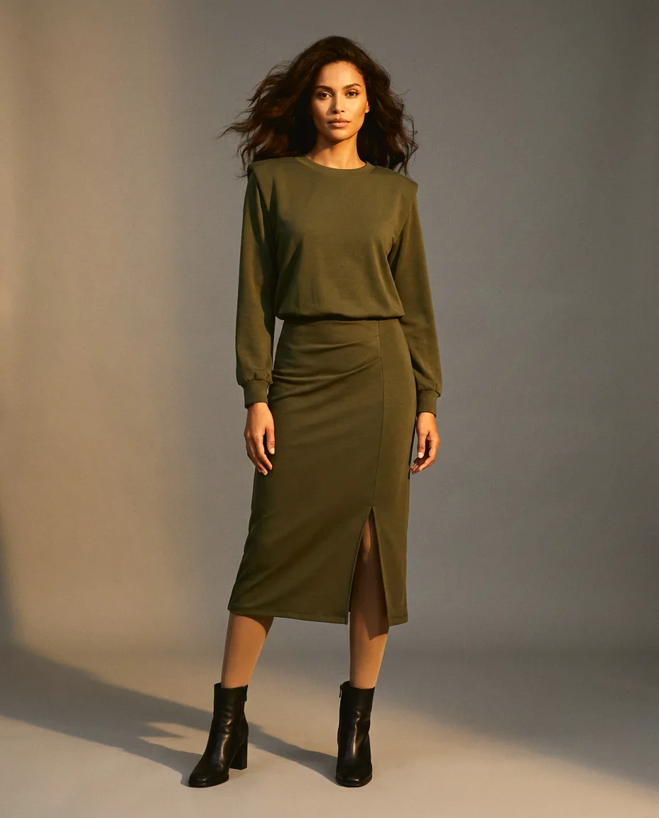 You're My Lobster — Maxi jurk met split studio Olive Night