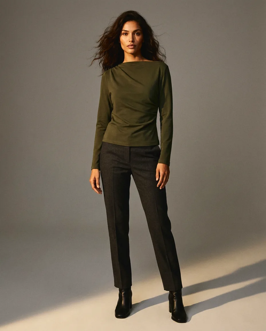 You're My Lobster — Asymmetrische top studio Dark Olive
