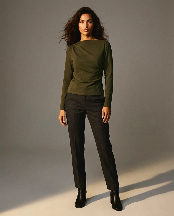 You're My Lobster — Asymmetrische top studio Dark Olive