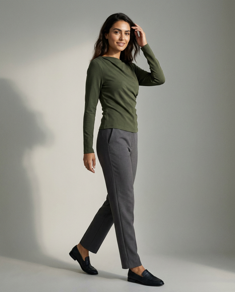 You're My Lobster — Asymmetrische top studio Dark olive