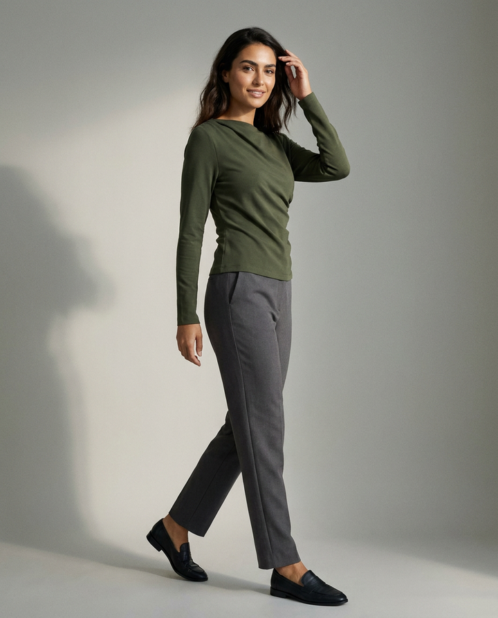 You're My Lobster — Asymmetrische top studio Dark olive
