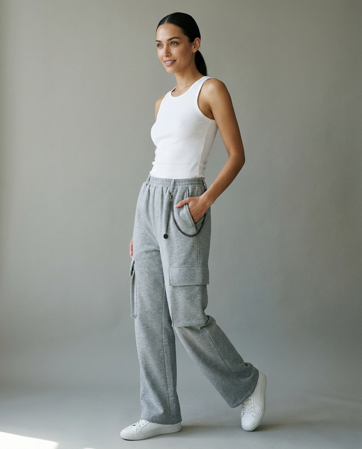 You're My Lobster — Cargo broek met ketting studio Grey Melange