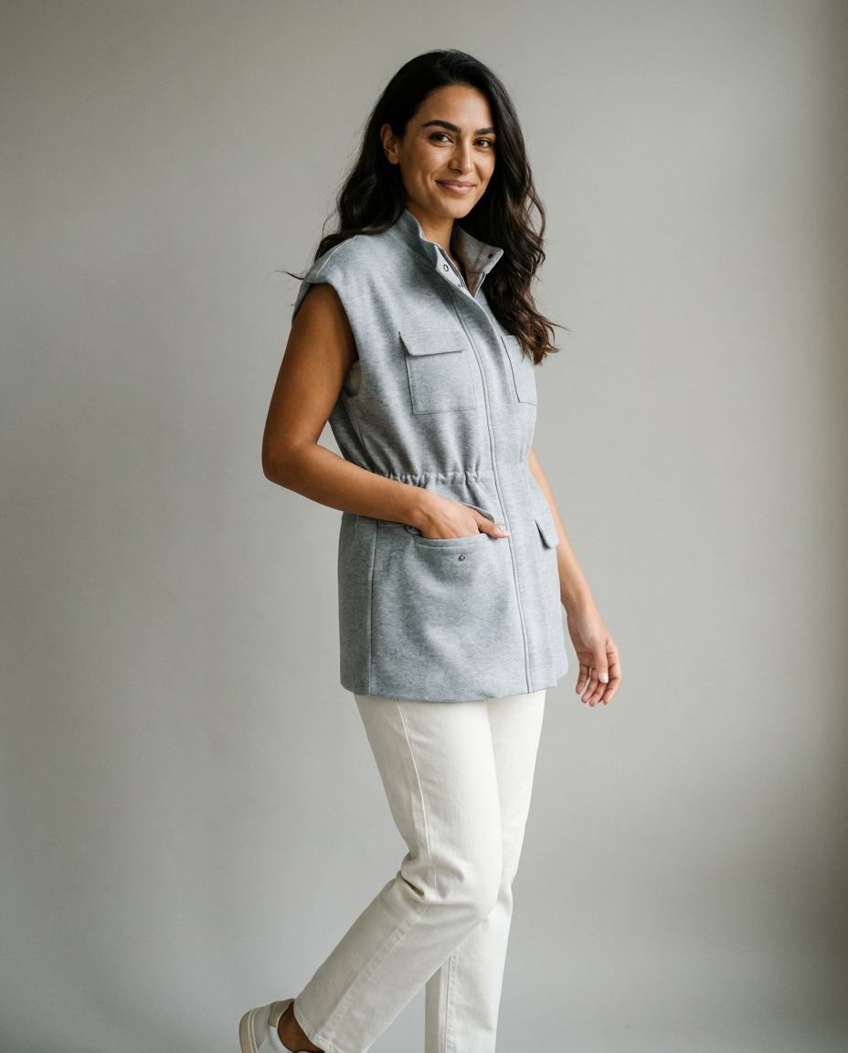 You're My Lobster — Vest met rits & zakken studio Grey Melange