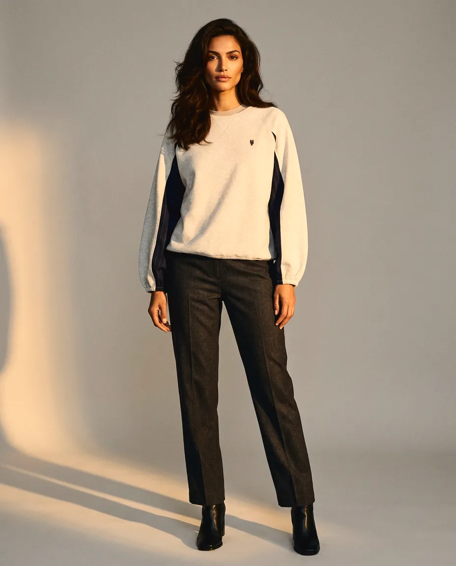 You're My Lobster — Sweatshirt ronde hals met strepen studio Grey Melange