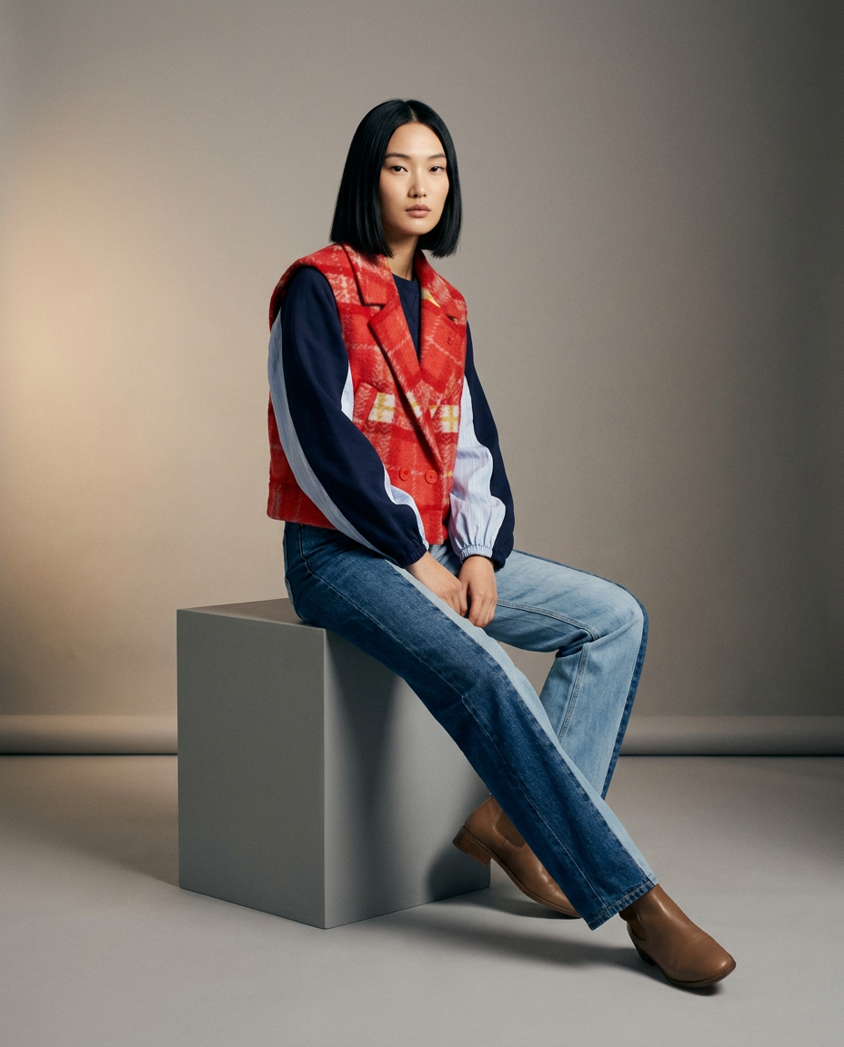 You're My Lobster — Sweatshirt ronde hals met strepen studio look Navy