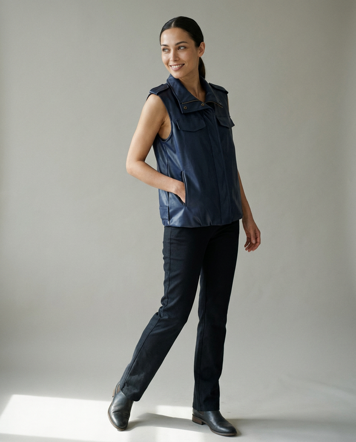 You're My Lobster — Gilet in lederlook met zakjes studio