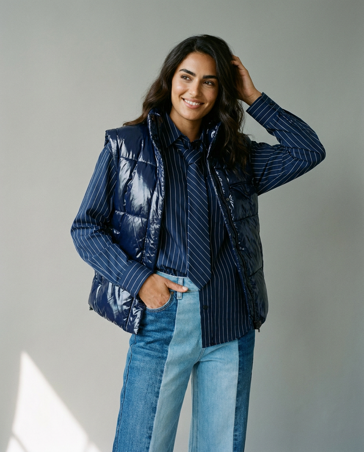 You're My Lobster — Hemd met stropdas studio look navy