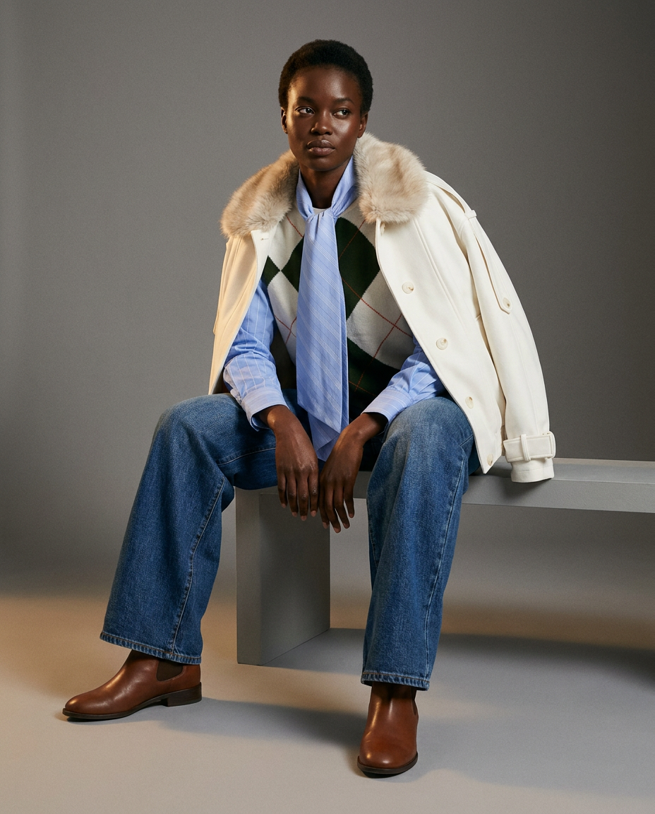 You're My Lobster — Hemd met strik/das studio look Blue