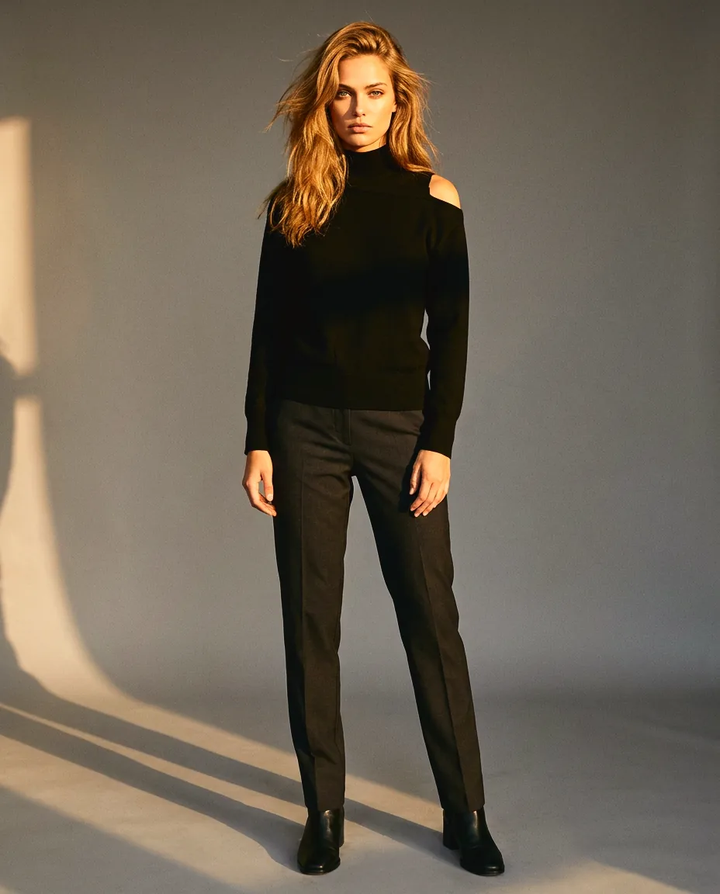 You're My Lobster — Pullover opstaande kraag & off shoulder studio Black