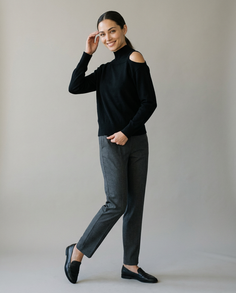 You're My Lobster — Pullover opstaande kraag & off shoulder studio