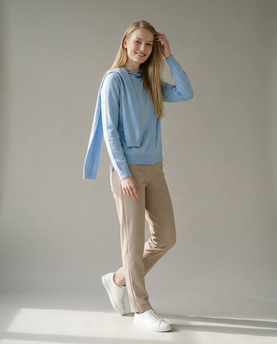 You're My Lobster — Pull met vastgemaakte sjaal studio Powder blue